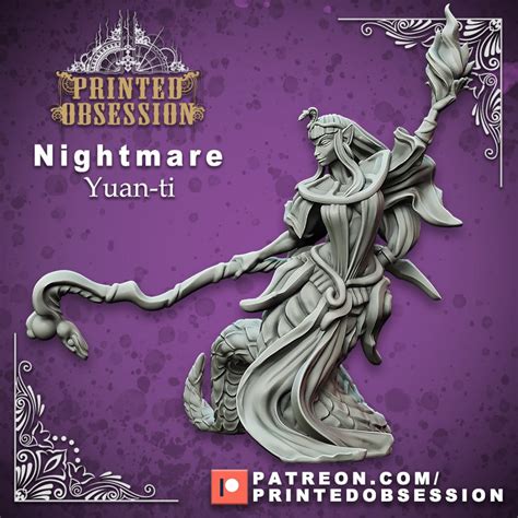 Yuan-ti Abomination Sorceress Nightmare Miniature for Dungeons and ...