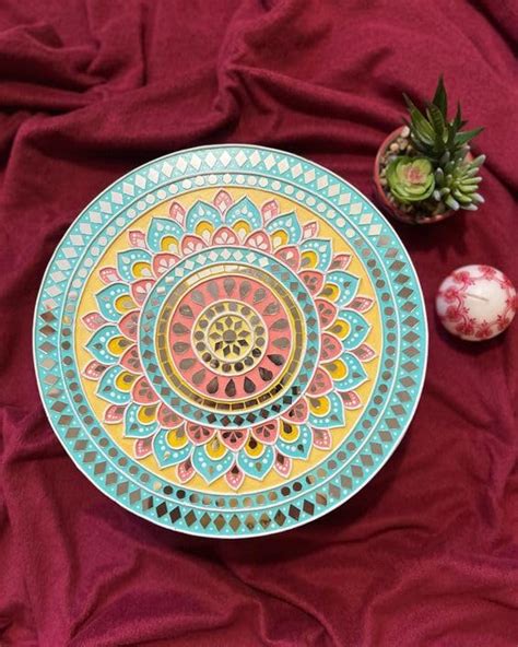 MANDALA LIPPAN ART wall decor/Wall hanging/Comes with attached hook ...