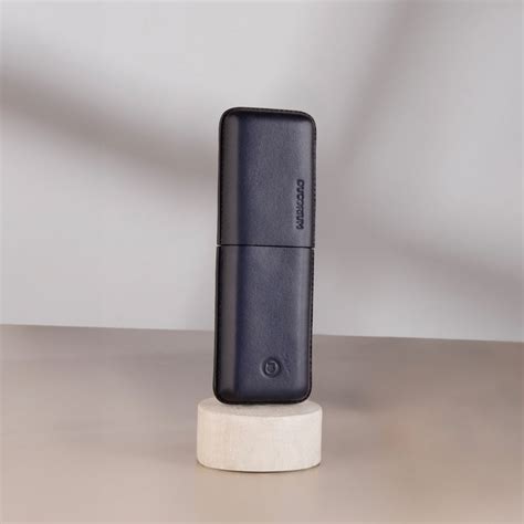 Shop Ducorium Navy Moulded hand-treated leather Pen Case