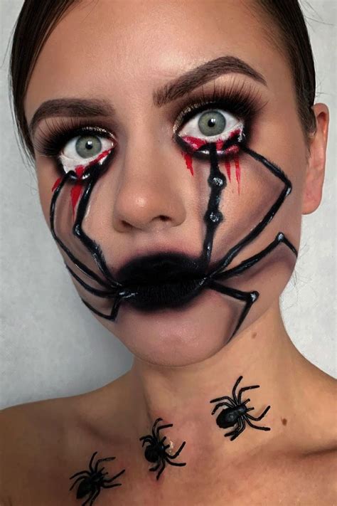 Creepy Halloween spider web makeup look 2019 Halloween Make-up Looks ...