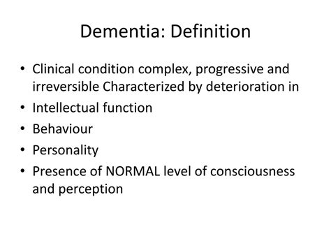 PPT - Dementia: Alzheimer's Disease PowerPoint Presentation, free ...