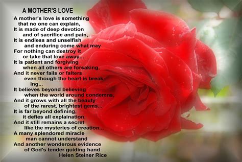 A Mother's Love Helen Steiner Rice Printable