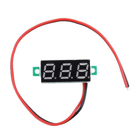 2 Wires 0.28 inch Digital Voltmeter DC 0-100V Red Light LED Panel ...