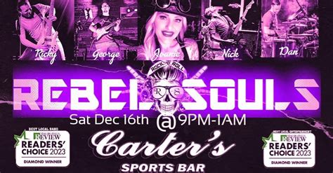 Rebel Souls @ Carters Sports Bar 8 Years Anniversary Bash , Carter's ...