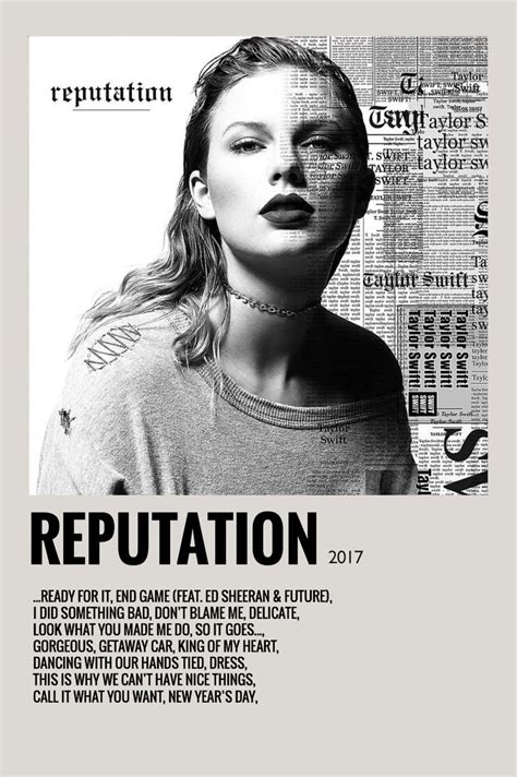 taylor swift reputation album poster | Taylor swift posters, Album ...