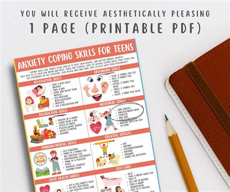 Anxiety Coping Skills Print for Teens – MindSpace