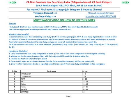 Economic Law case study Index May 2023 - INDEX CA Final Economic Law ...