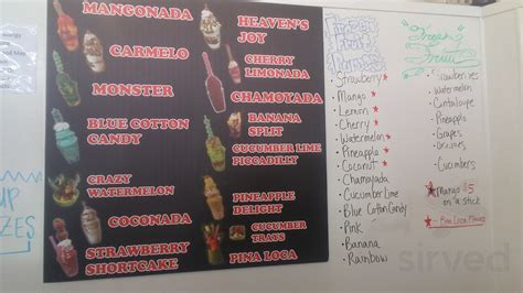 Menu for Crazy About Mangonadas 2 in Victoria, TX | Sirved