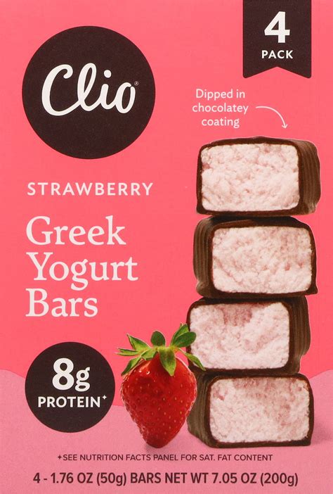 Clio Strawberry Greek Yogurt Bar In Chocolatey Coating