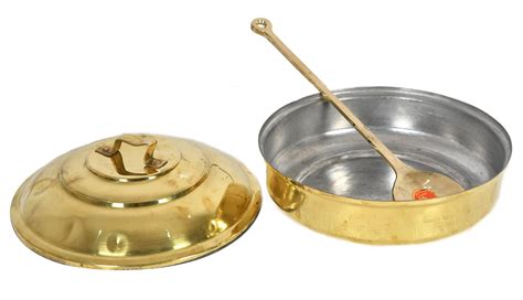 Exotic India Bowl for Distributing Prasadam - Brass Statue Yellow ...
