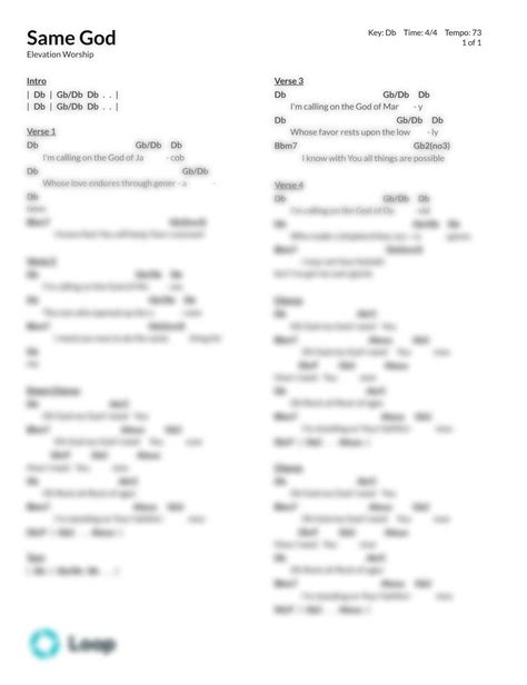 Same God - Chord Chart PDF Download | Loop Community