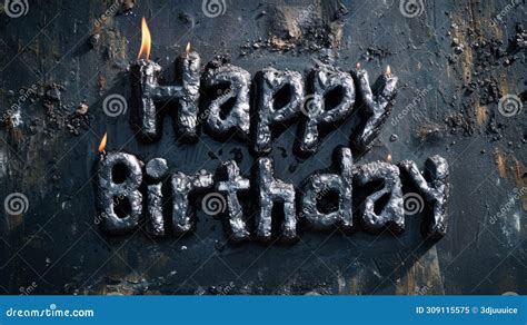 Coal Happy Birthday Concept Creative Horizontal Art Poster. Stock ...