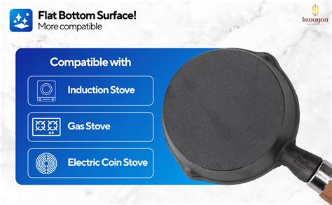 Iswayan Cast Iron Small Tadka Pan 4 Inch, 500g | Induction, Stove ...