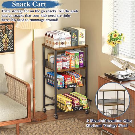 OKZEST 4 Tier Rolling Cart with Drawer Baskets, Metal India | Ubuy