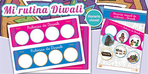 Horario visual: Mi rutina Diwali - Twinkl