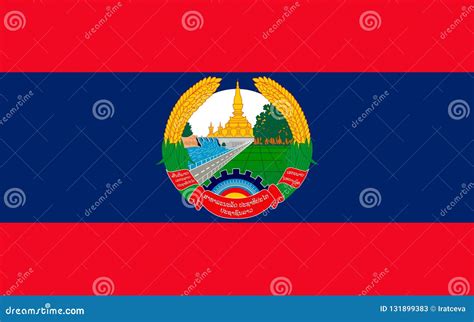 Flag of Laos stock illustration. Illustration of symbol - 131899383