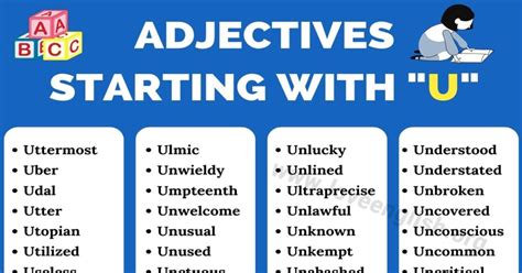 Adjectives That Start With U: List Of 100 Adjectives That Start With U ...