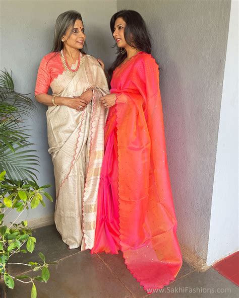 Peach Pure Organza designer silk Saree | Sakhi Fashions – sakhifashions