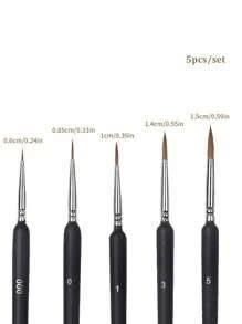 5 Peças/Conjunto Pincéis de Cerdas Macias Pretos, Canetas para Pintura ...