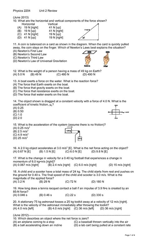 Physics 2204 unit 2 review - PHYS 100 - SFU - Studocu