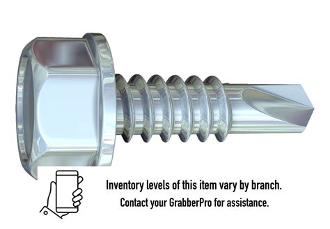 Grabber | 12-24 x 7/8-in High Hex Head, Fine Thread, Tek 4 Drill Point ...