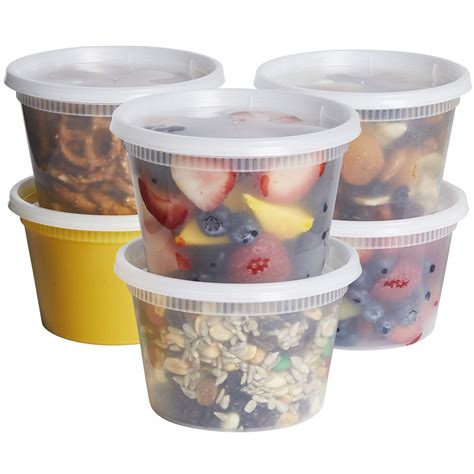 Buy GUSTO [48 Sets 16 oz. Plastic Deli Disposable Food Storage ...