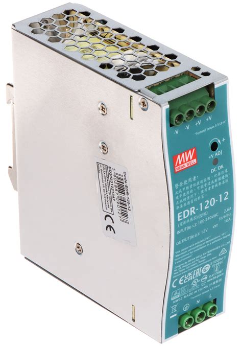 SWITCHING ADAPTER EDR-120-12 MEAN WELL - DIN Rail - Delta