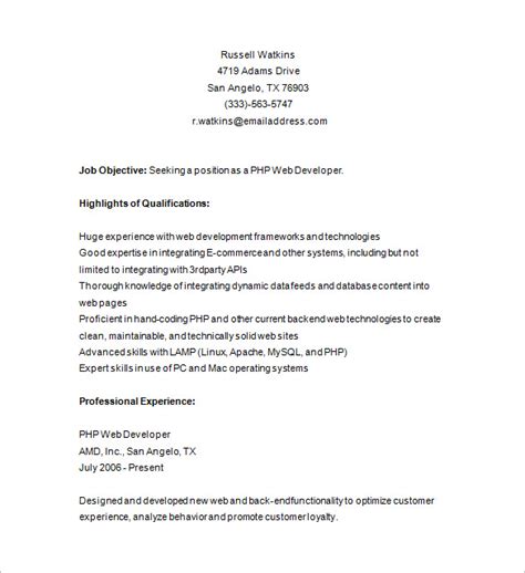 Image result for Java/PHP Resume Fresher