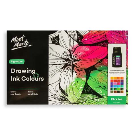 Mont Marte Drawing Ink Colours Signature 24pc x 7ml – SCOOBOO