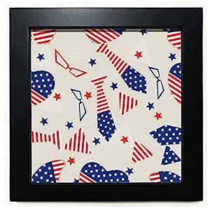 no/no USA Flag Tie Glass Star Festival Black Square Frame Picture Wall ...