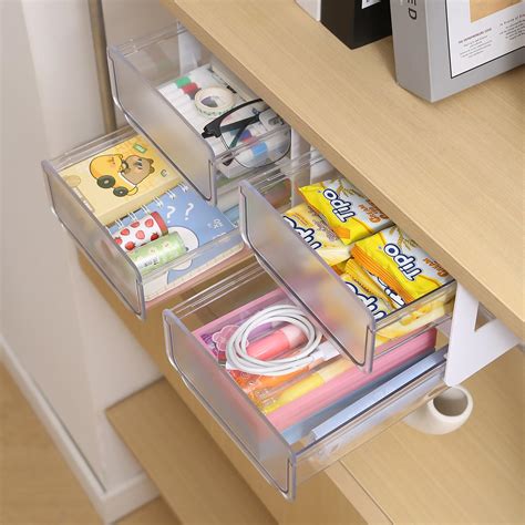 2-Tier Drawer for Under Table/Wardrobe. Self Adhesive, Easy Installati ...