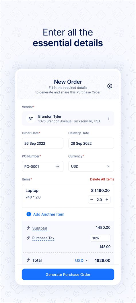 Image result for Purchase Order Generator with Image Inserted