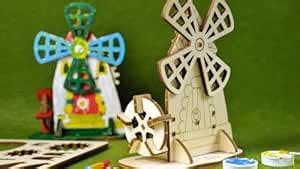 Ugears Mill - 3D Wooden Jigsaw Puzzle Games - Kids Coloring kit - STEAM ...