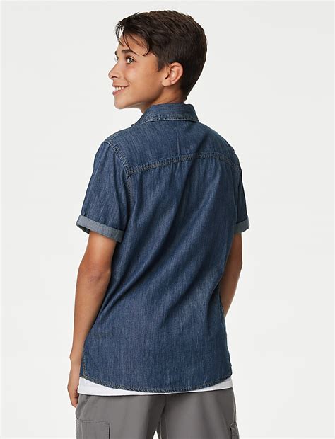 Buy Pure Cotton Denim Shirt (6-16 Yrs) at Marks & Spencer
