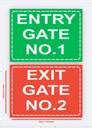 GOODPRINTZONE Gate Entry 1, and Gate Exit 2, Sign Board Size-8"X11"Inch ...