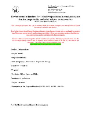 Limited Scope Environmental Review at - HUD Doc Template | pdfFiller