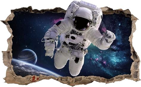 3D Astronaut Fake Windows Wall Sticker, Removable | Ubuy India