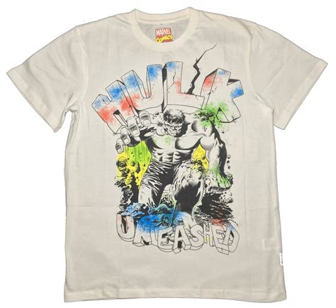 Marvel Comics Hulk White T-Shirt by Bio-World now available ...