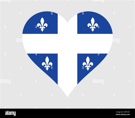 Quebec Canada Heart Flag. QC Canadian Love Shape Province Flag ...