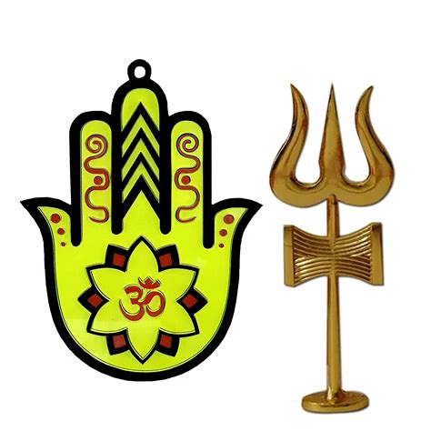 Buy Divya Mantra Sri Shiva Trishul with Damru Hand Hamsa Nazar Battu ...