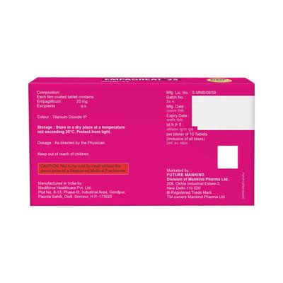 Empagreat 25 MG Tablet (10): Uses, Side Effects, Price & Dosage | PharmEasy
