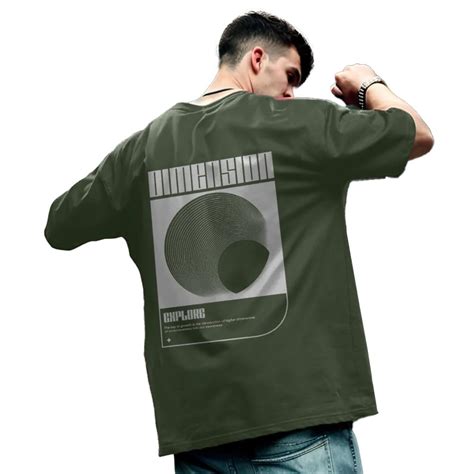 Buy Nobero Men's Oversized Fit T-Shirt (1M-TWRT-C0748_Olive Green S) at ...