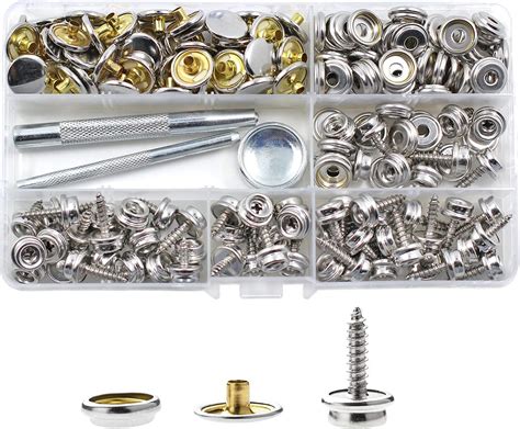 Amazon.com: 180 Pieces Canvas Snap Kit, BetterJonny Stainless Steel ...
