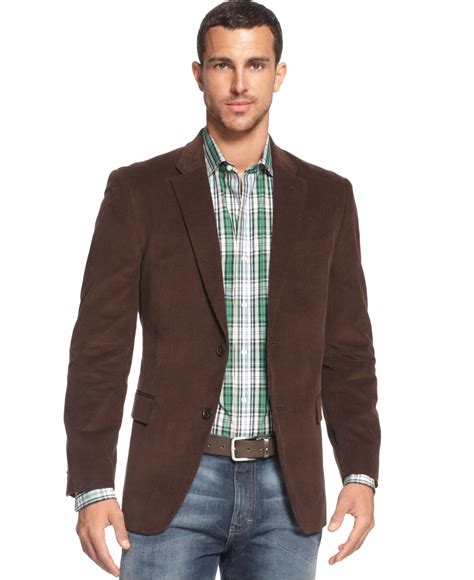 Tommy hilfiger Solid Trim-fit Corduroy Sport Coat With Elbow Patches in ...