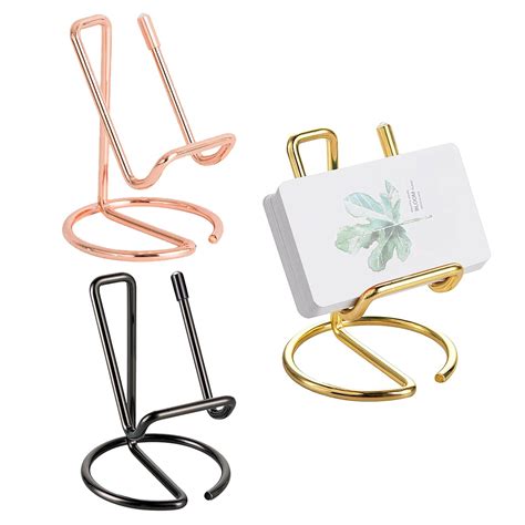 Hongxin LAttice 3PCS Business Card Holder for Desk Metal Business Card ...