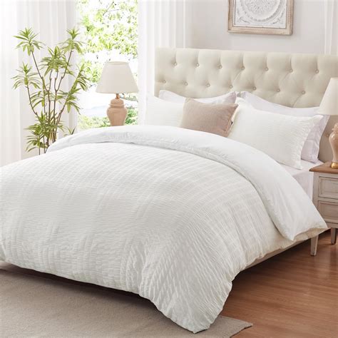 Amazon.com: Cozyide White Duvet Cover Full Size, 3 Pieces Bedding Duvet ...