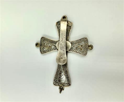 Antique Saint Peter's Cross Silver Filigree, Carnelian, A. F. Schultz ...