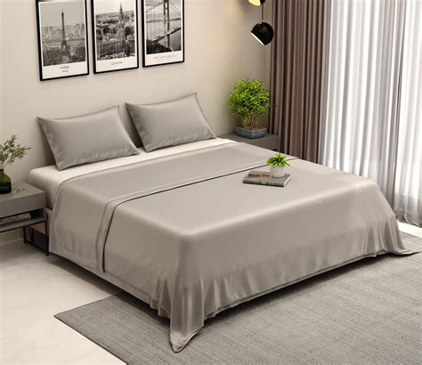 EARTHY THREADS 100% Organic Bamboo Silk Bed Sheet - Bedsheet for Double ...