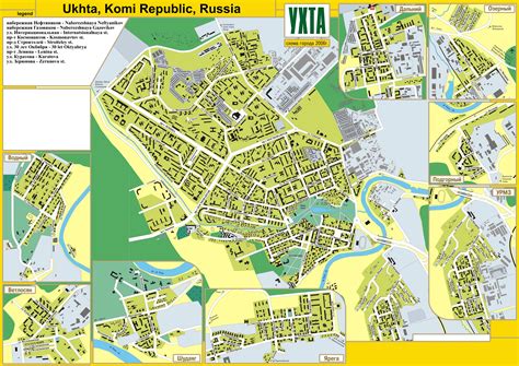 Схема города Ухта - Скачать карту