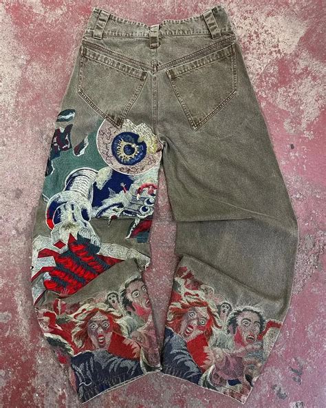 Y2K Japanese Embroidered Denim Jeans